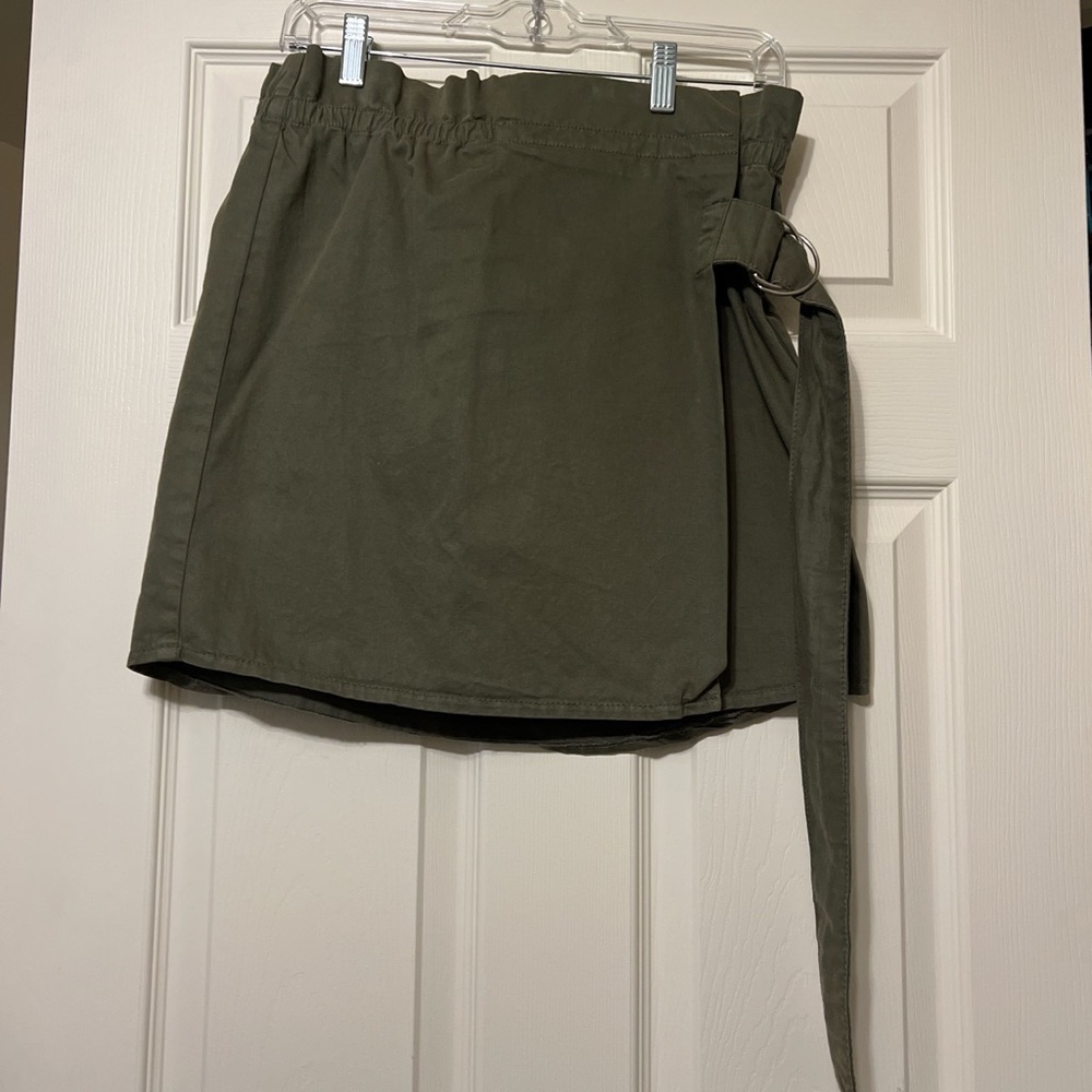 Urban outfitters green skirt with wrap effect